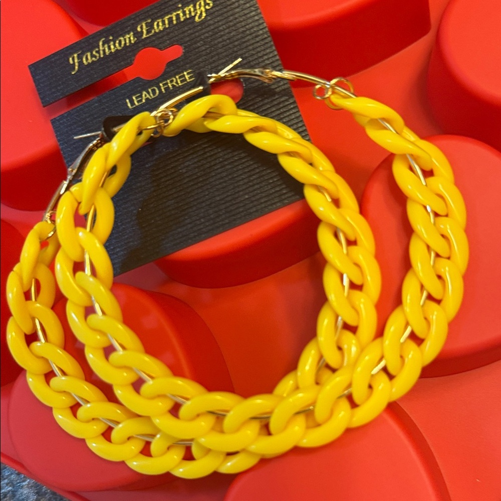 Yellow acrylic hoops
